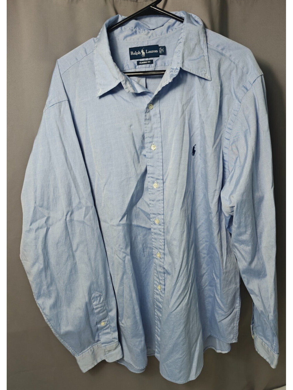 Ralph Lauren Men's Classic Fit Light Blue Long Sleeve Button Down Shirt 18 34/35
